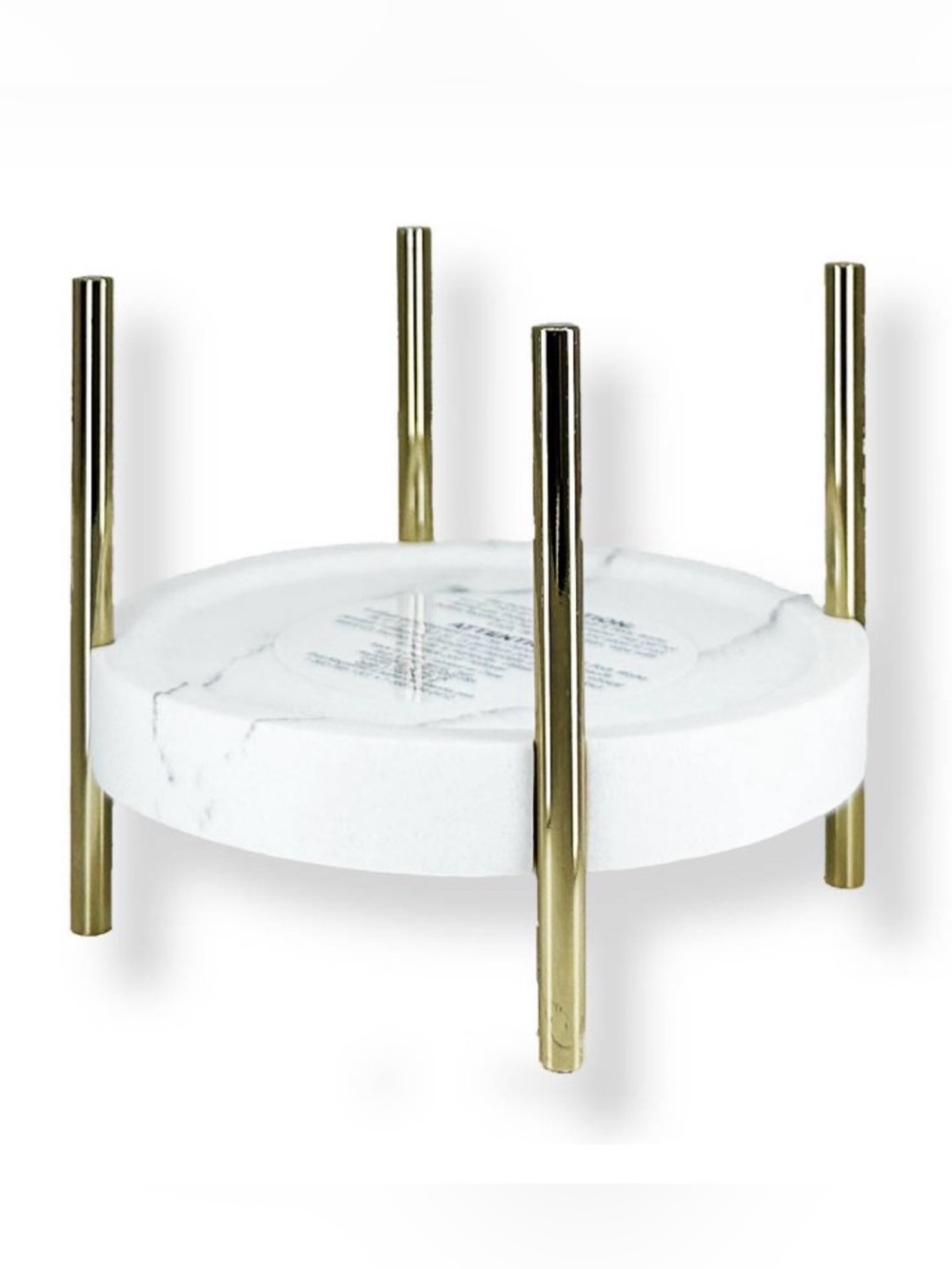 Bath and Body Works Three Wick Candle Marble Stand with Gold Legs